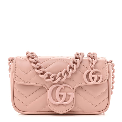 Gucci Calfskin Matelasse Monochrome GG Marmont Chain Belt Bag Perfect Pink 1 of 11