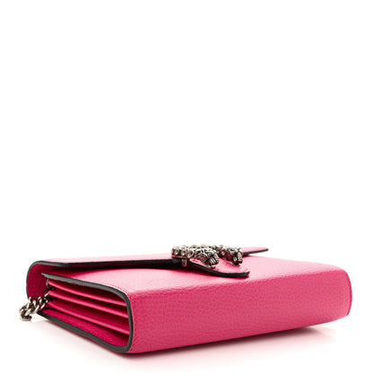 Gucci Dollar Calfskin Crystal Mini Dionysus Chain Wallet Box Pink 4 of 10