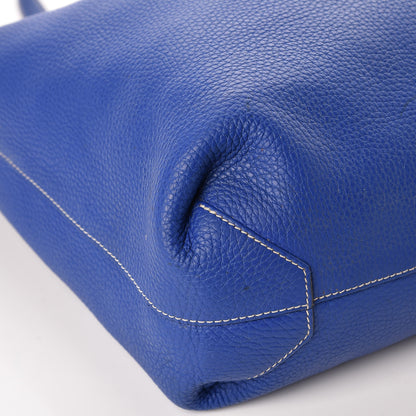 Hermes Taurillon Clemence Double Sens 36 Reversible Tote Graphite Bleu Electrique 17 of 23