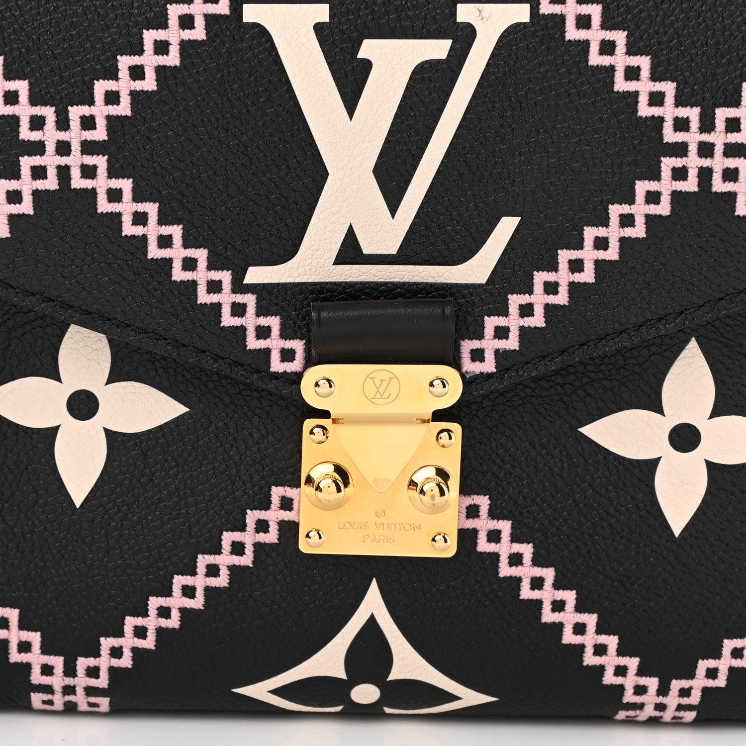 Louis Vuitton Empreinte Monogram Giant Broderies Pochette Metis Black 7 of 10
