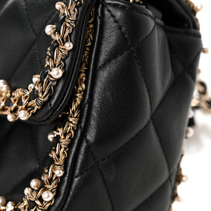 Chanel Lambskin Quilted Pearl Edge Mini Rectangular Flap Bag Black 11 of 12