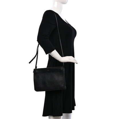 Celine Lambskin Large Trio Crossbody Bag Black 2 of 11