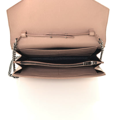 Saint Laurent Sheepskin Tri-Quilt Monogram Envelope Chain Wallet Dark Beige 5 of 10
