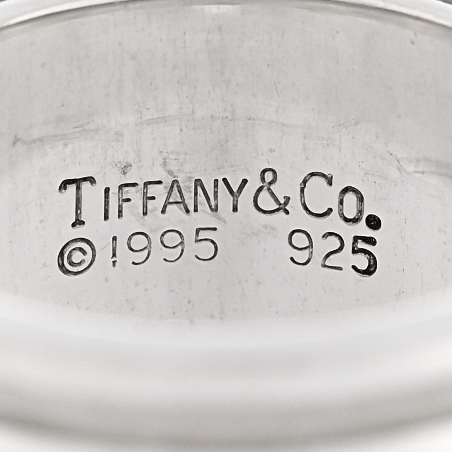 Tiffany Sterling Silver 12mm Atlas Band Ring 53 6.5 4 of 5