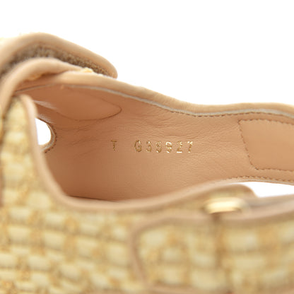 Chanel Braided Fabric Velcro Dad Sandals 38 Beige 8 of 11
