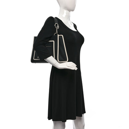 Fendi Vitello Century Opaco F is Fendi Bi-Color Small Runaway Satchel Black White Ice 2 of 8
