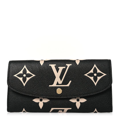 Louis Vuitton Empreinte Monogram Giant Emilie Wallet Black Beige 1 of 7