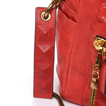 MCM Lambskin Fox Fur Small Stark Insignia Backpack Red 19 of 19