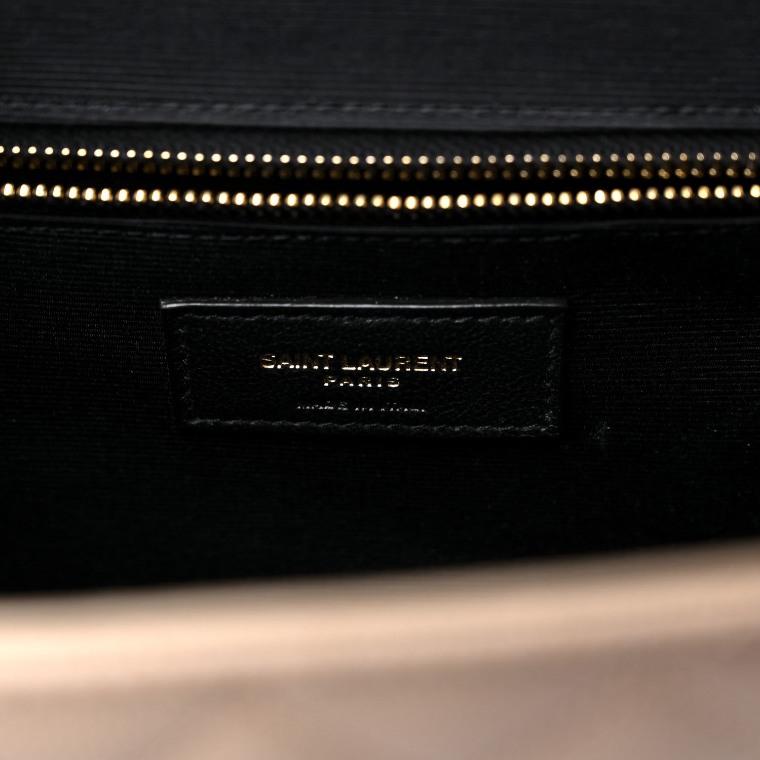 Saint Laurent Grain De Poudre Mixed Matelasse Large Triquilt Monogram Satchel Dark Beige 7 of 10