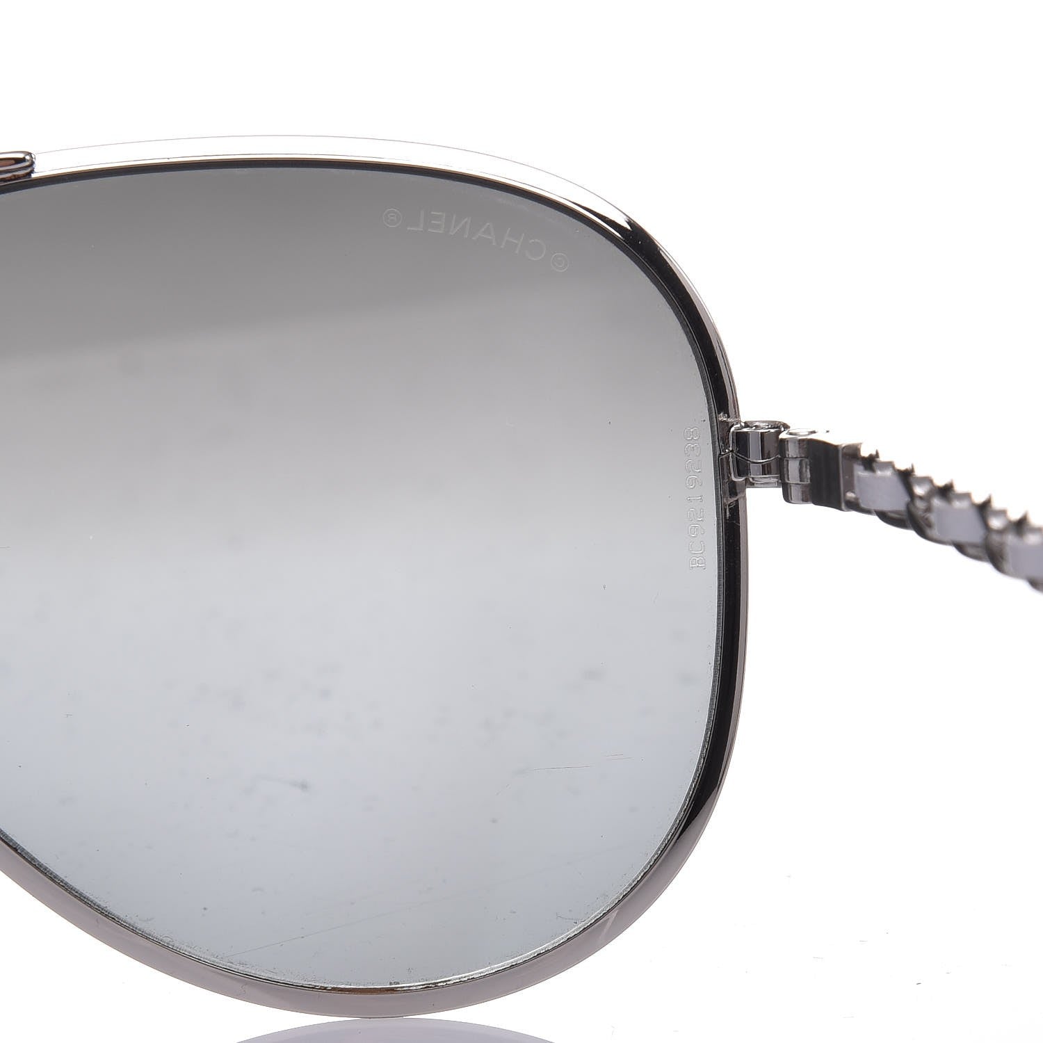 Chanel Lambskin Aviator Chain Sunglasses 4194-Q Silver 7 of 8
