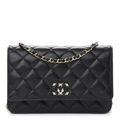 Chanel Caviar Quilted Coco Candy Wallet On Chain WOC Black 1 of 10