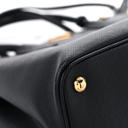 Prada Saffiano Cuir Medium Double Bag Black Fuoco 8 of 15