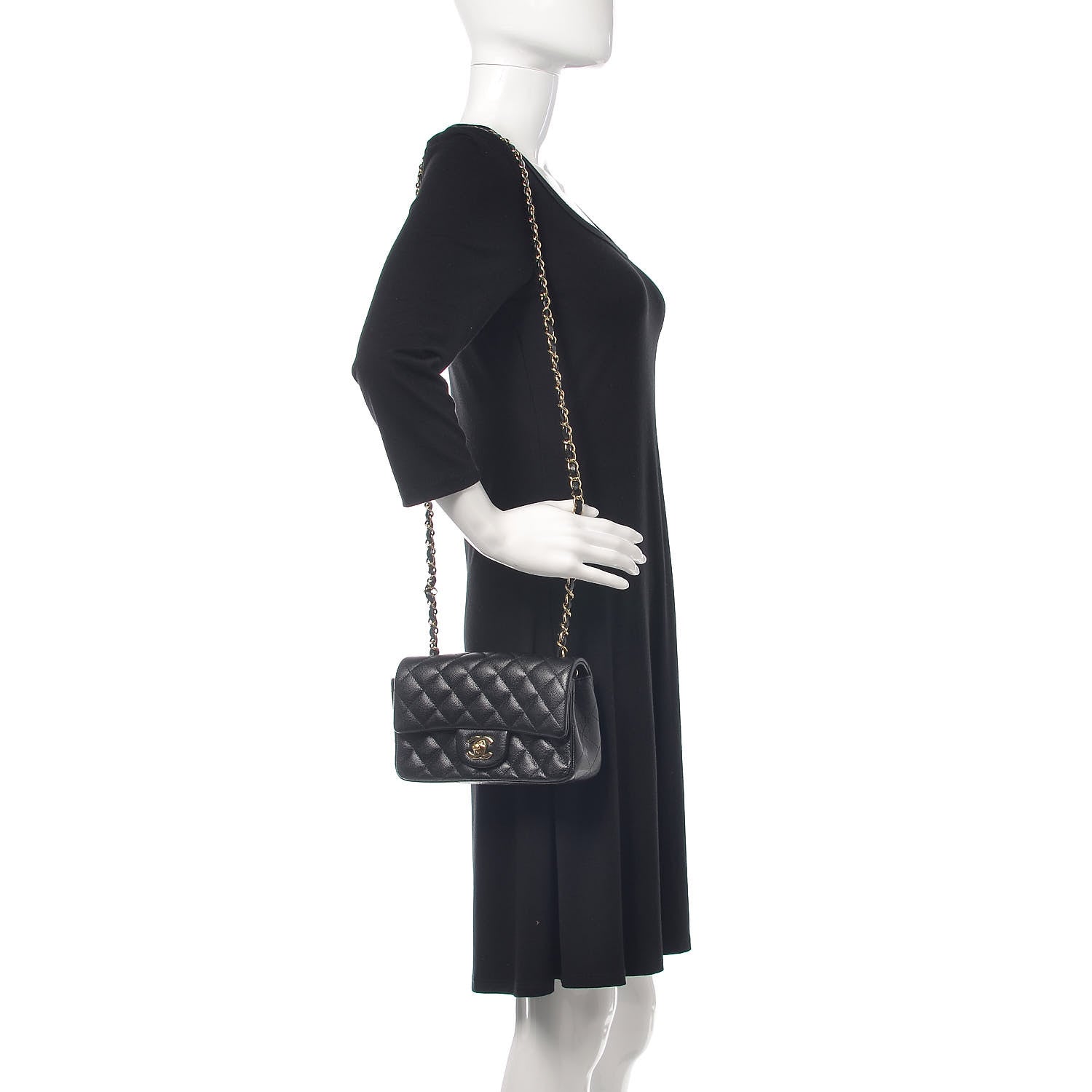 Chanel Caviar Quilted Mini Rectangular Flap Black 2 of 11
