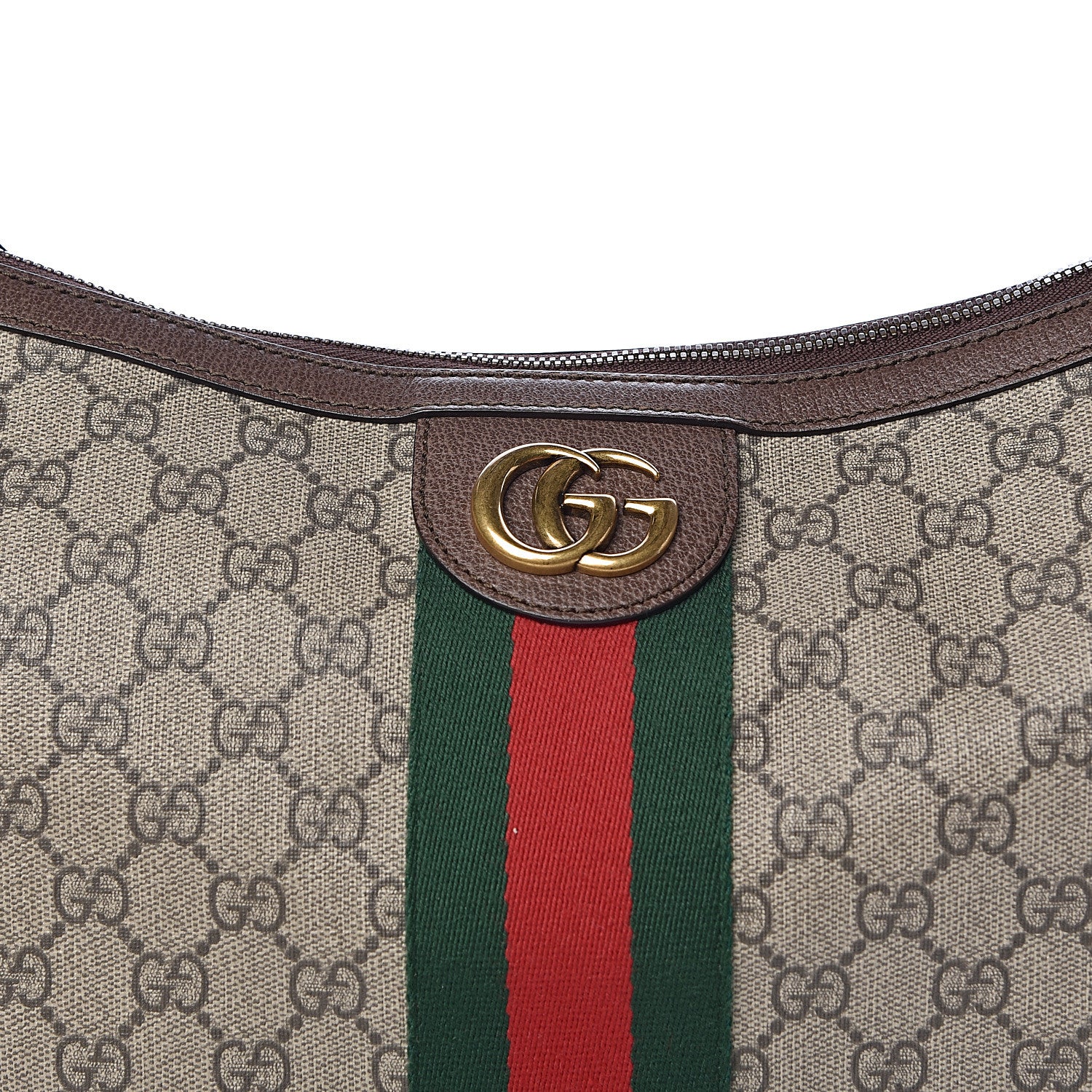 Gucci GG Supreme Monogram Web Ophidia Half Moon Hobo Brown 10 of 10