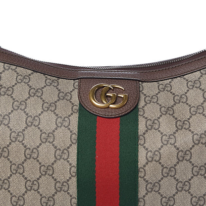 Gucci GG Supreme Monogram Web Ophidia Half Moon Hobo Brown 10 of 10