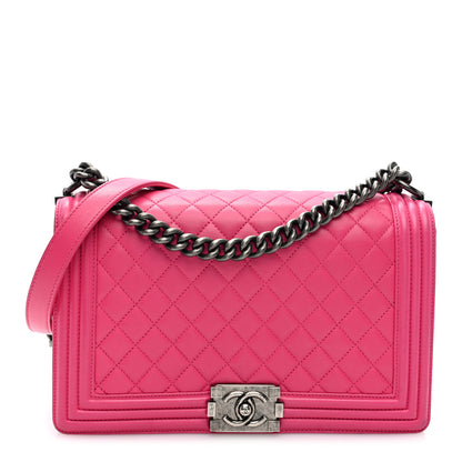 Chanel Lambskin Quilted New Medium Boy Flap Pink 1 of 12