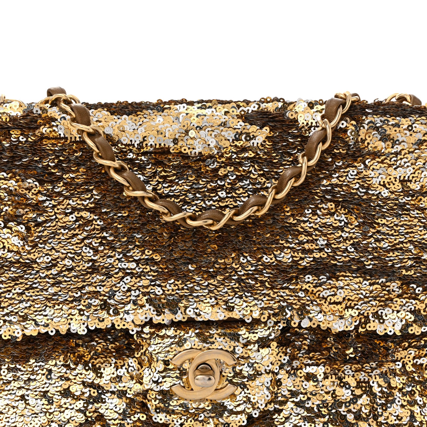Sequin Medium Single Flap Gold