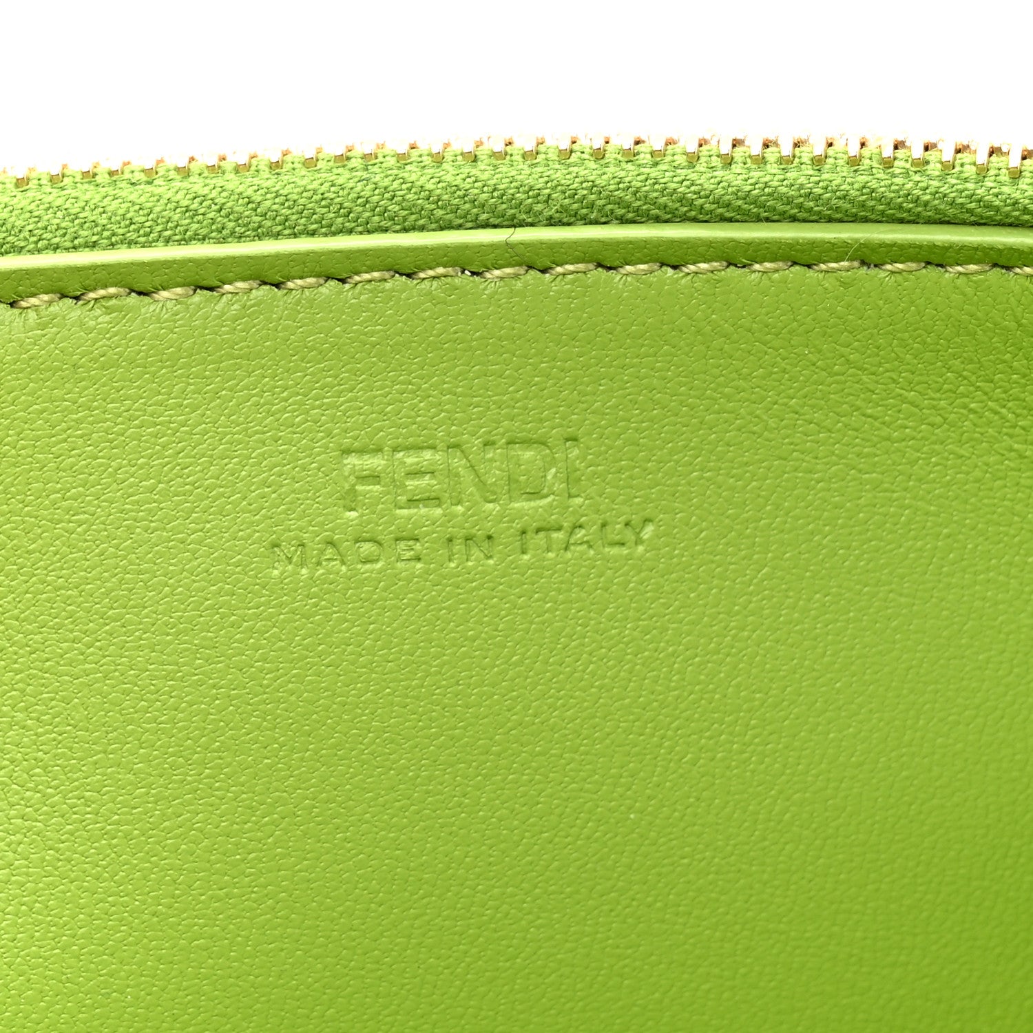Fendi Nappa Matisse FF Embossed Baguette Continental Wallet With Chain Rain Forest 6 of 11