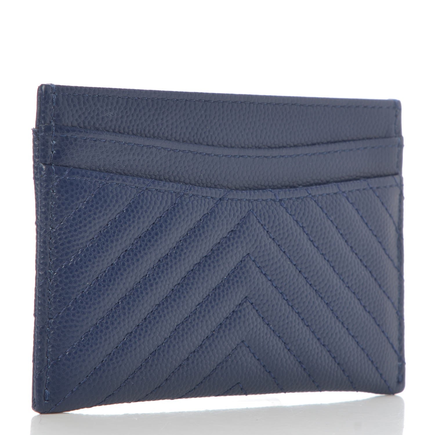 Chanel Caviar Chevron Quilted Card Holder Navy 3 of 9