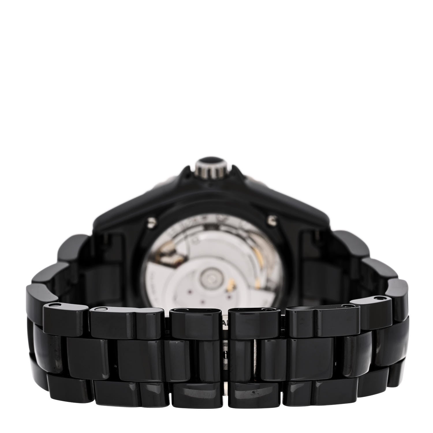 Chanel Stainless Steel Ceramic Diamond 38mm J12 Automatic Watch Black 3 of 4