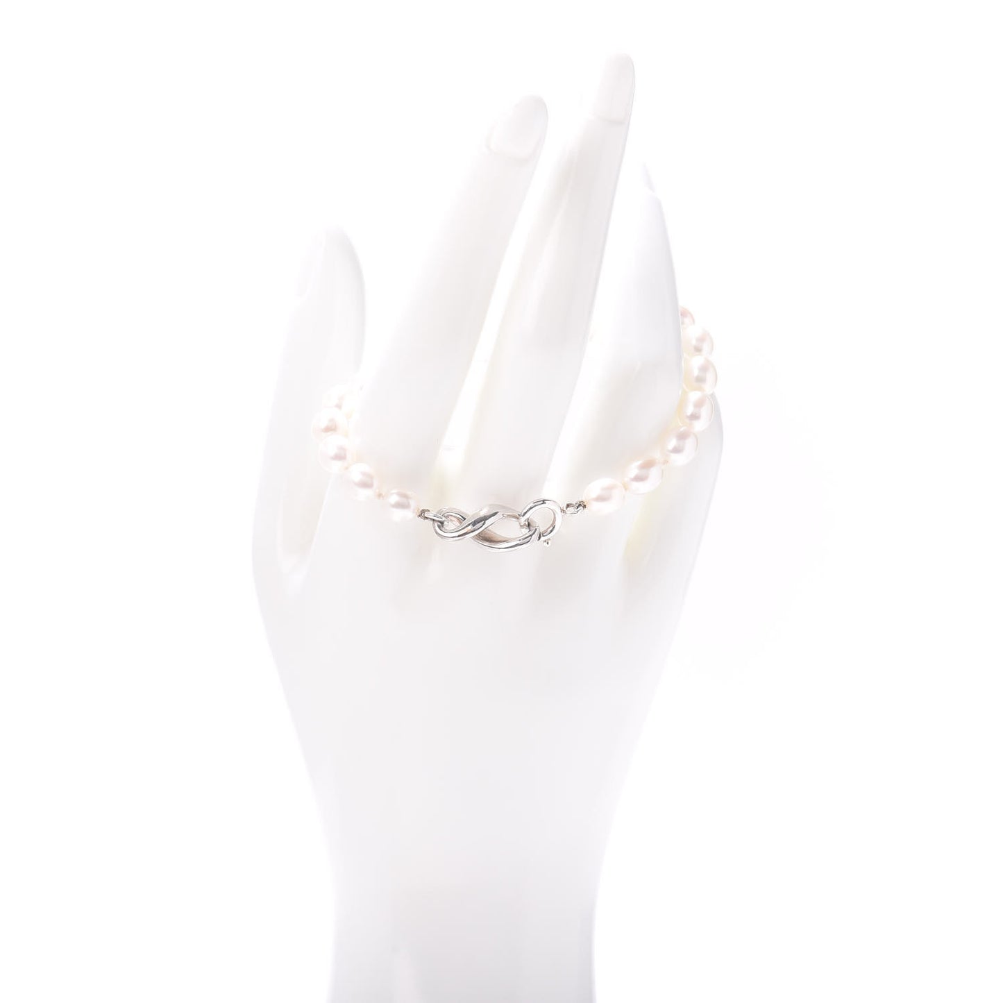 Sterling Silver Pearl Figure 8 Bracelet