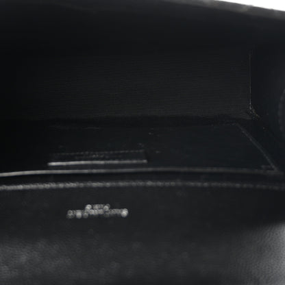 Saint Laurent Grain De Poudre Textured Mixed Matelasse Triquilt Medium Monogram Satchel Black 5 of 10