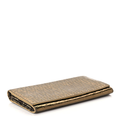 Fendi Vitello Mirror FF Embossed Continental Wallet Oro Ambrato 4 of 6