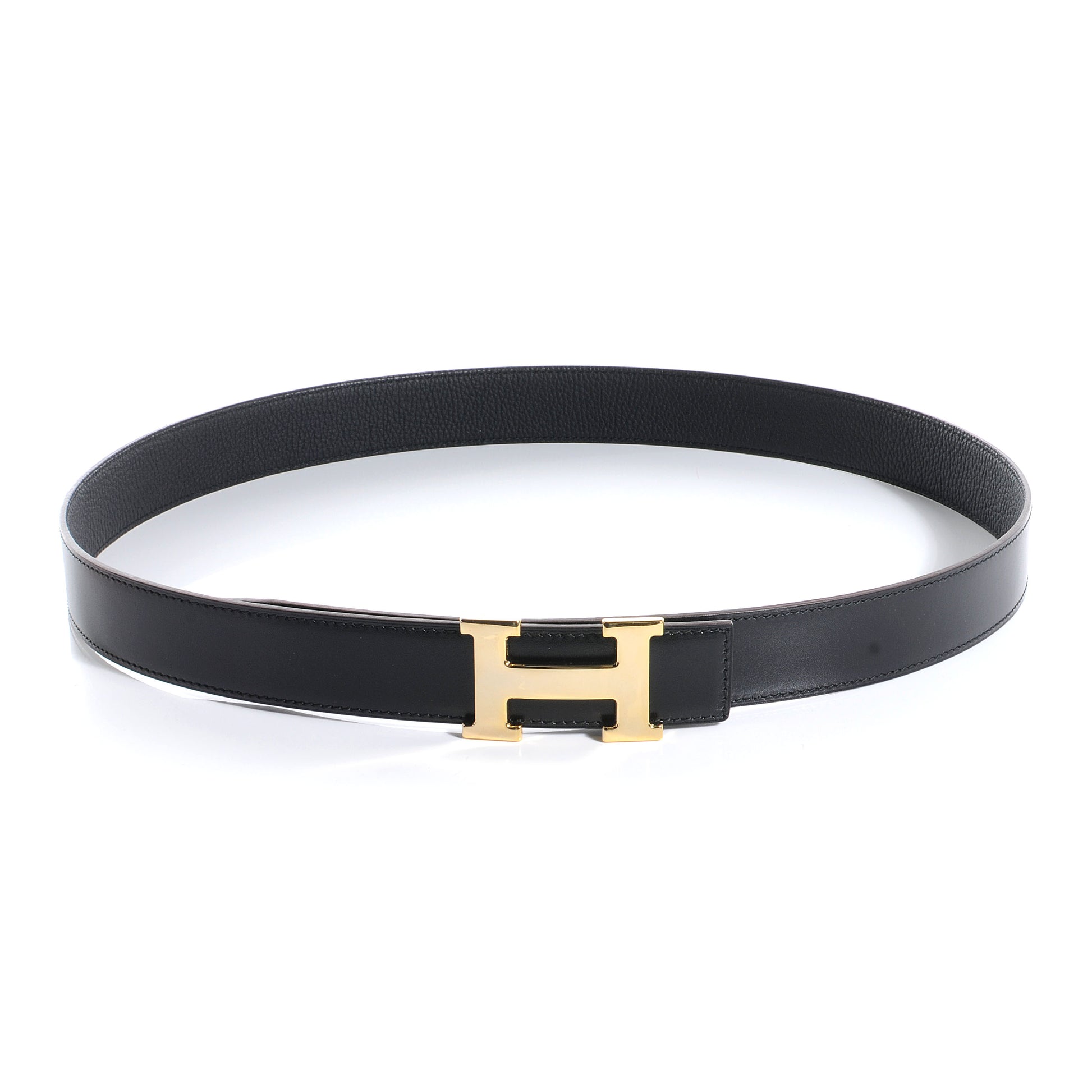 Hermes Box Clemence Reversible 32mm H Belt 100 Black 1 of 6