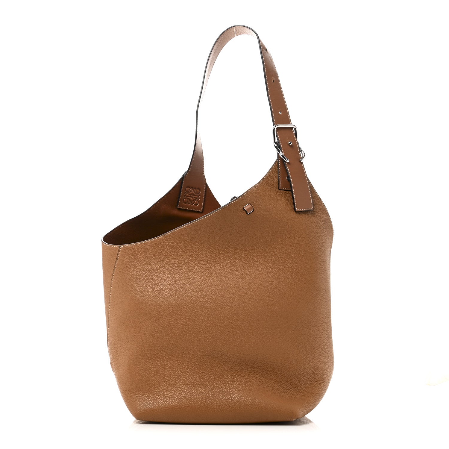 Loewe Calfskin Belted Balloon Bucket Shoulder Bag Tan 1 of 9
