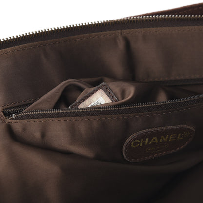 Chanel Suede Logo Tote Brown 9 of 10
