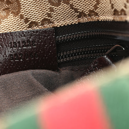 Gucci GG Monogram Medium Web Handle Bucket Tote Dark Brown 7 of 10