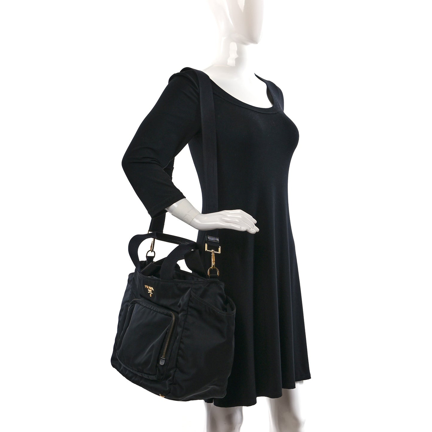 Tessuto Nylon Diaper Bag Black