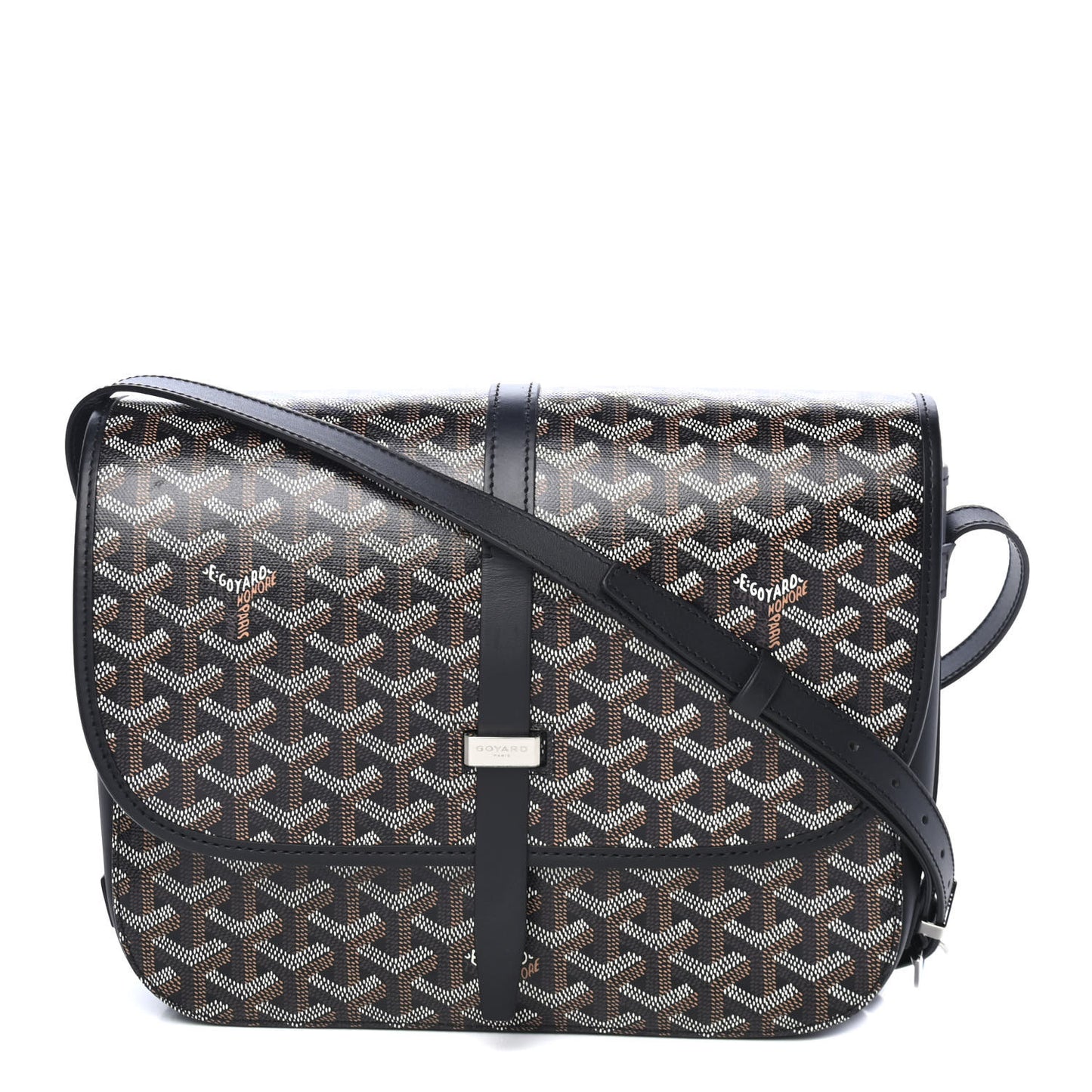 Goyardine Belvedere II MM Messenger Bag Black