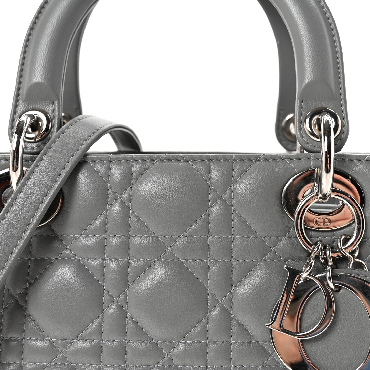 Lambskin Cannage Medium Lady Dior Grey