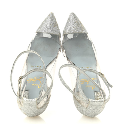 Christian Louboutin Glitter PVC Un Bout 100 Pumps 35 Silver 2 of 12
