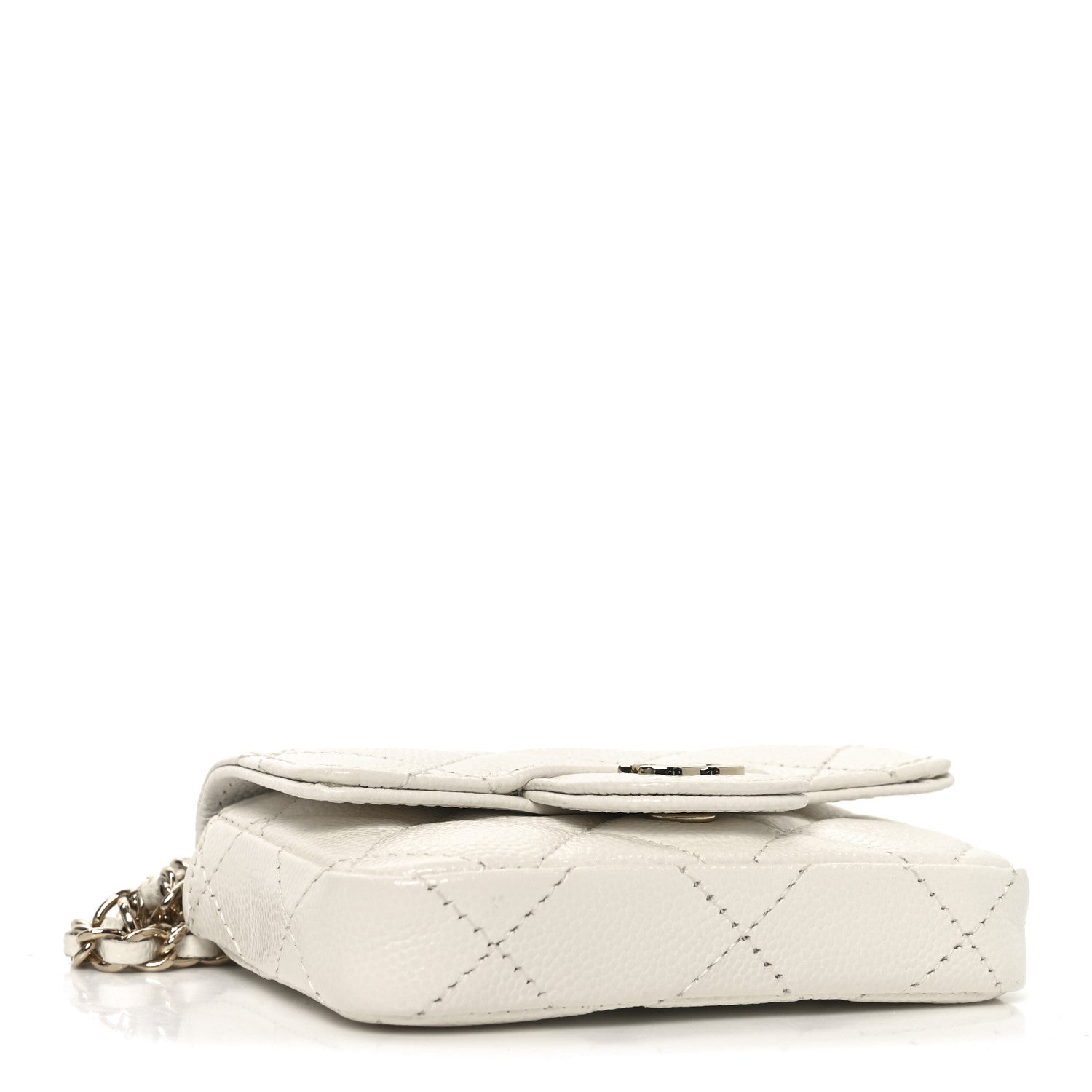 Chanel Caviar Quilted Mini Chain Belt Bag White 4 of 11