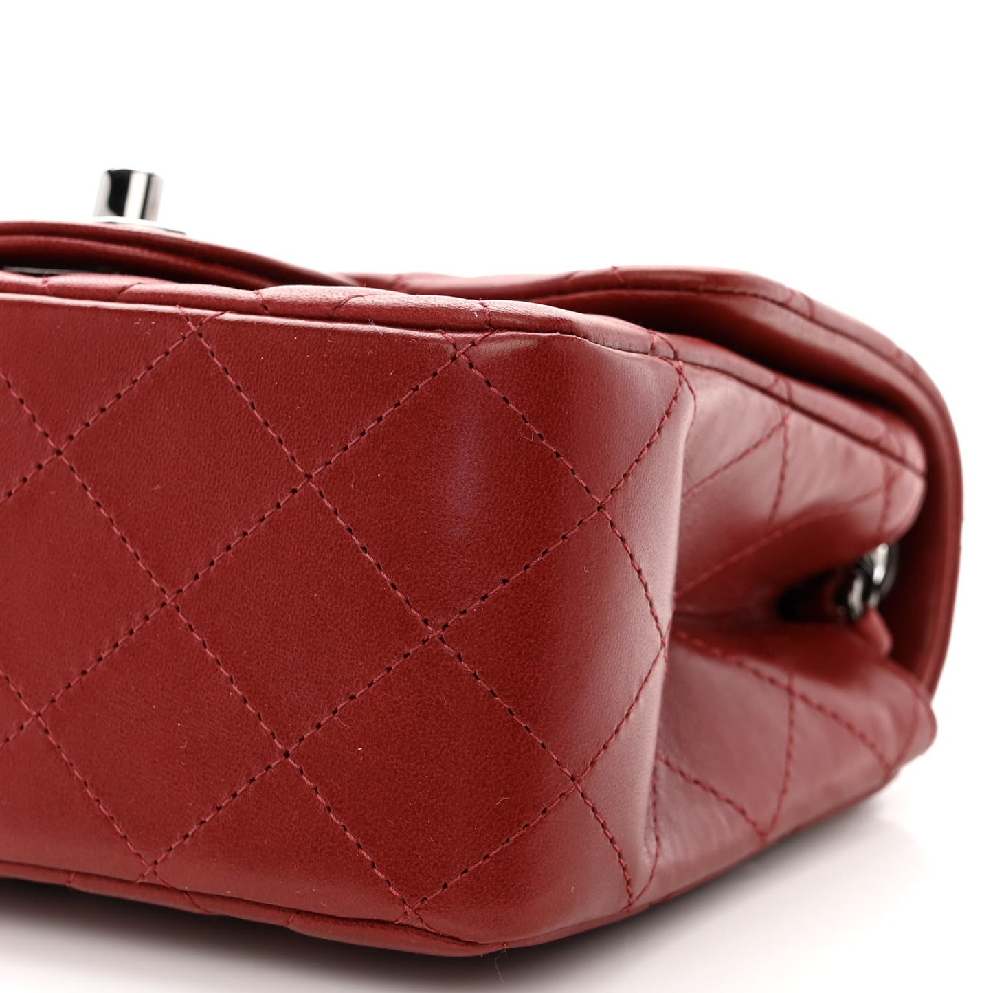Lambskin Quilted Mini Square Flap Bordeaux