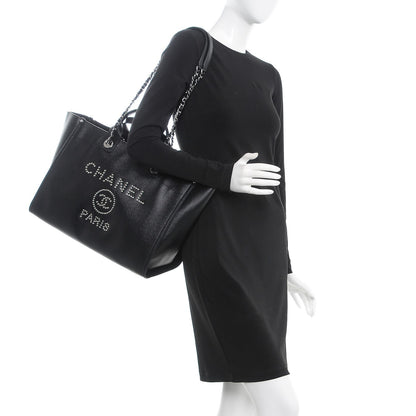 Chanel Caviar Medium Studded Deauville Tote Black 2 of 7