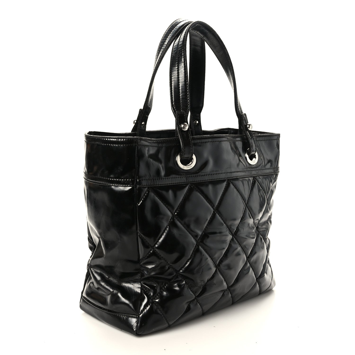 Chanel Vinyl Quilted Large Paris Biarritz Tote Black 3 of 10