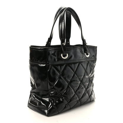 Chanel Vinyl Quilted Large Paris Biarritz Tote Black 3 of 10