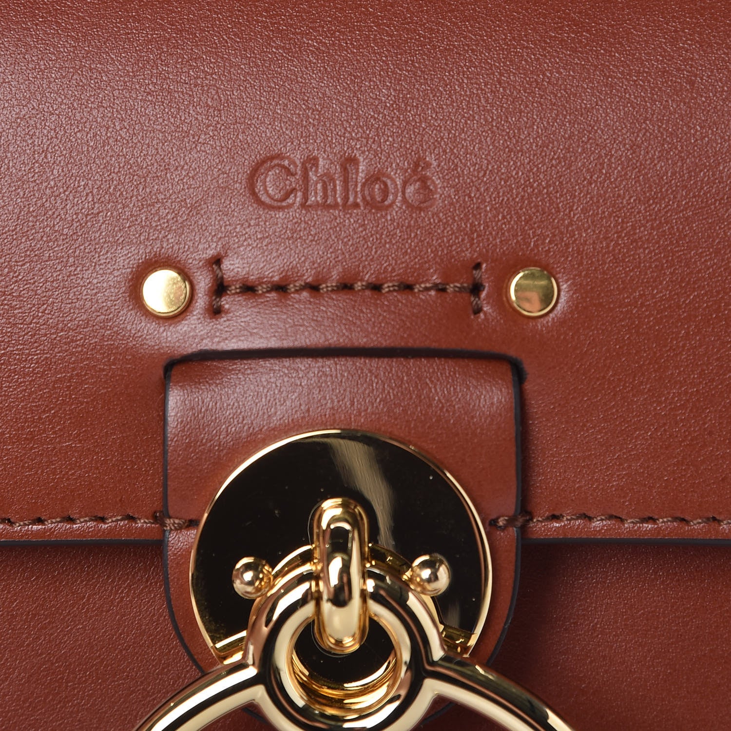 Chloe Calfskin Small Tess Bag Sepia Brown 6 of 10