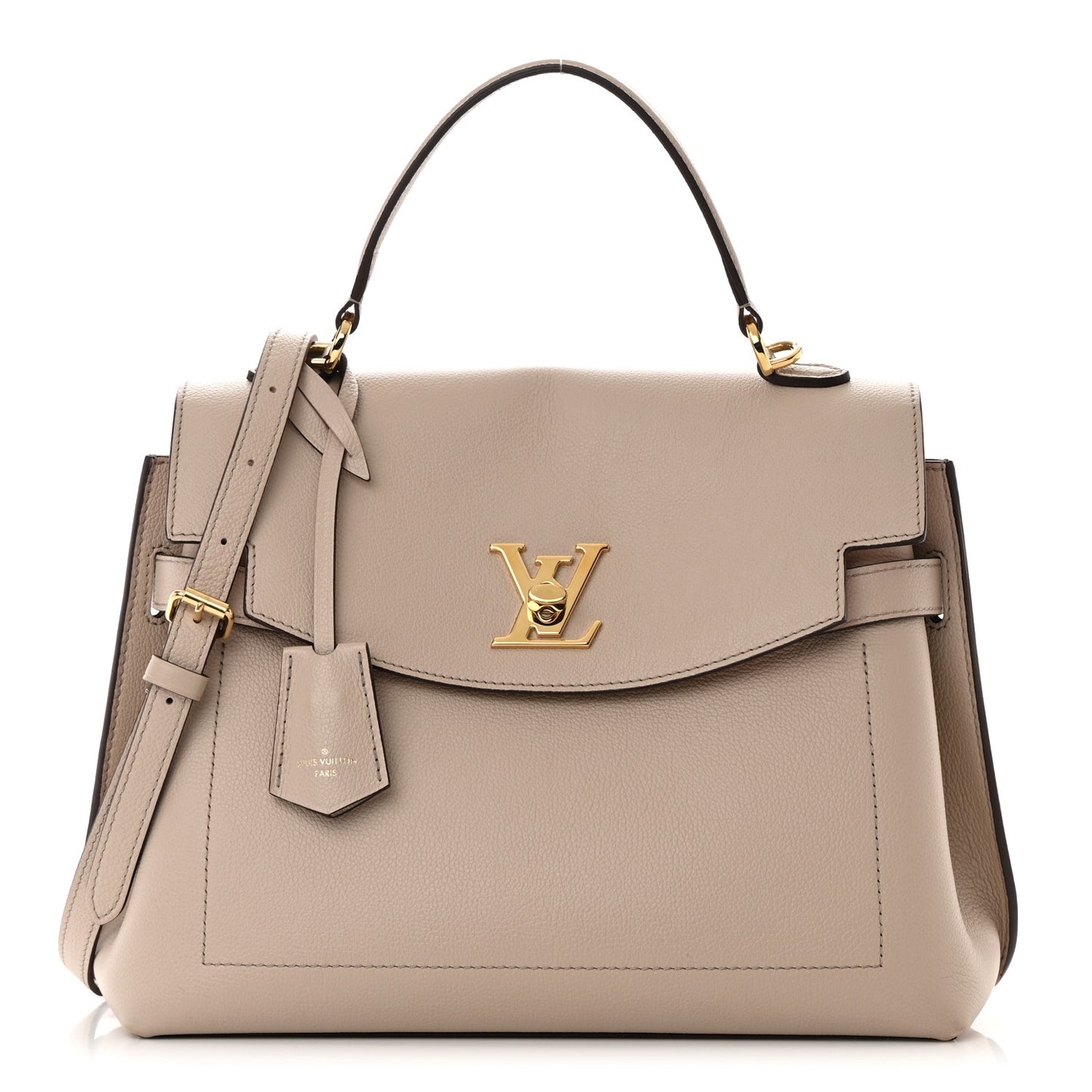 Soft Calfskin Lockme Ever MM Greige