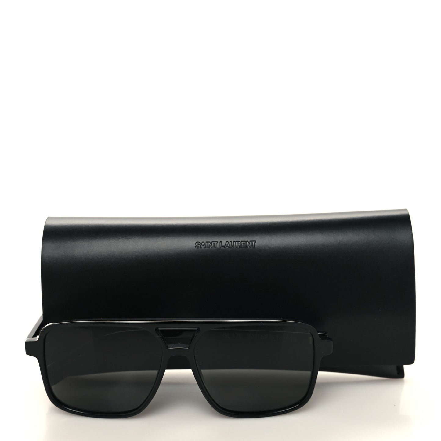 Acetate Brow Bar Aviator Sunglasses SL176 Black