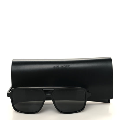 Saint Laurent Acetate Brow Bar Aviator Sunglasses SL176 Black 8 of 8