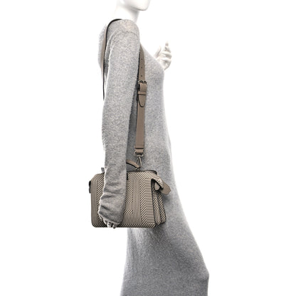 Fendi Cuoio Romano Striped Macro FF Bicolor Mini Peekaboo I SEE U Satchel Ghianda 2 of 11