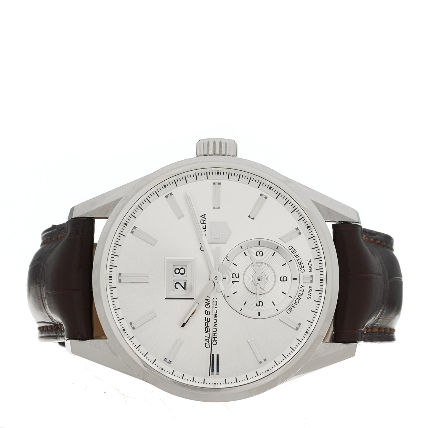 Stainless Steel Alligator 41mm Carrera Calibre 8 Automatic Watch Silver WAR5011