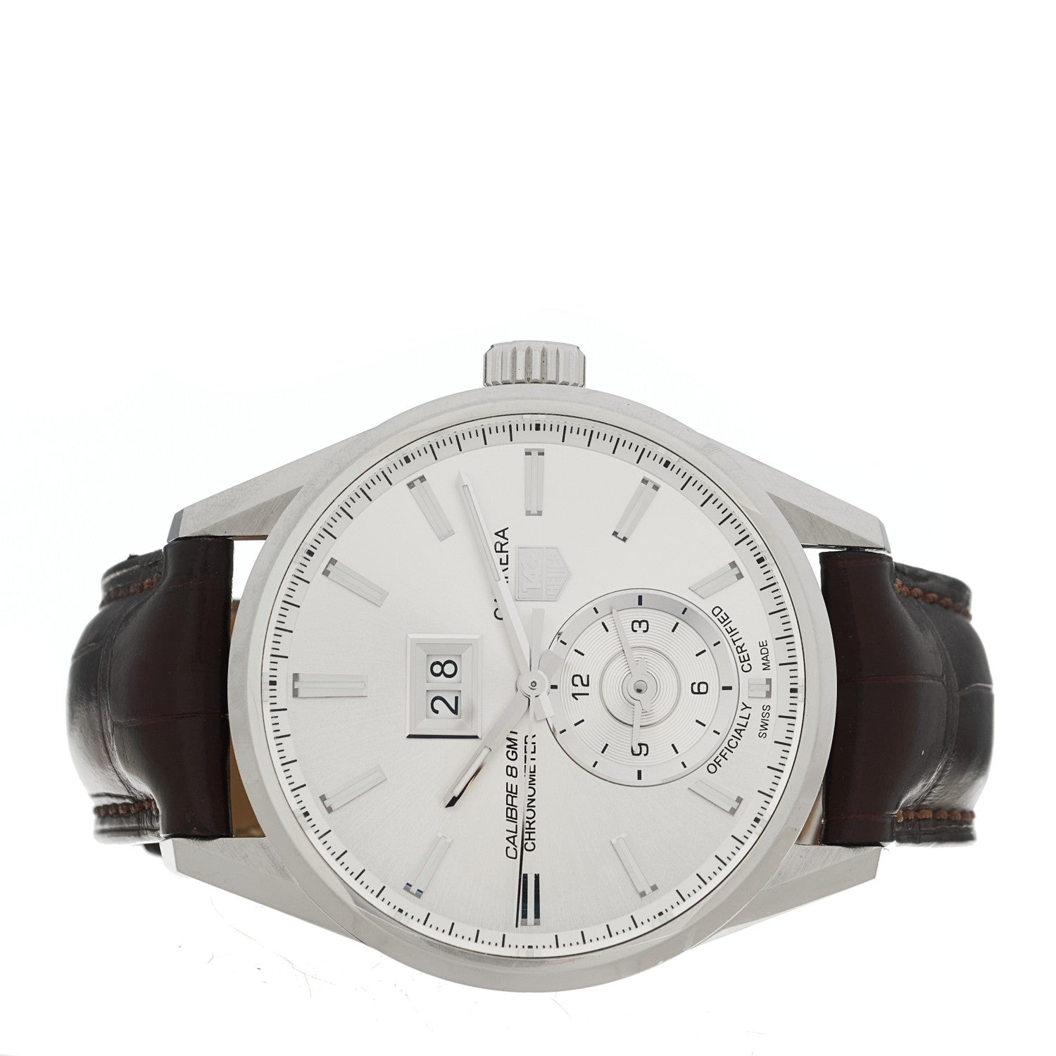 Tag Heuer Stainless Steel Alligator 41mm Carrera Calibre 8 Automatic Watch Silver WAR5011 2 of 5