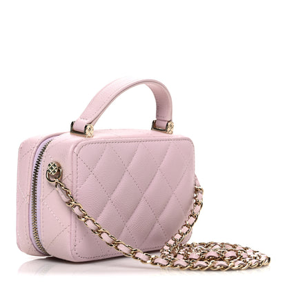 Chanel Caviar Quilted Top Handle Vanity Case Pink 4 of 11