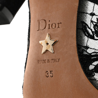 Christian Dior Mesh Butterfly Embroidered Pumps 35 Black 7 of 8