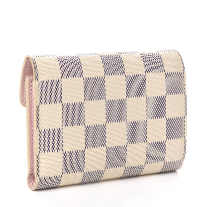 Louis Vuitton Damier Azur Victorine Wallet Rose Ballerine 2 of 8